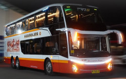 Bus Double Decker Baru PO Harapan Jaya Pakai Bodi Jetbus 5 SDD
