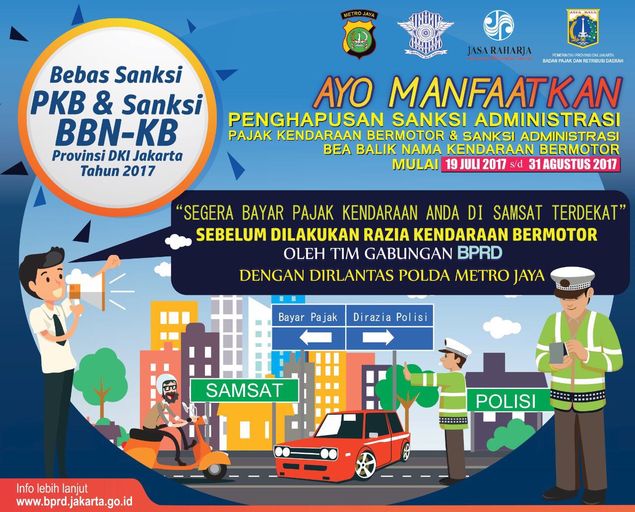 Dispenda DKI Hapus Denda Pajak Kendaraan Mulai Tanggal 19 Agustus 2017