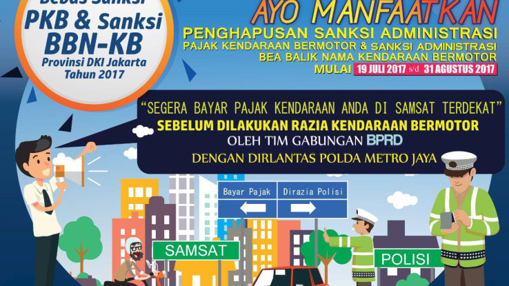 Dispenda DKI Hapus Denda Pajak Kendaraan Mulai Tanggal 19 Agustus 2017