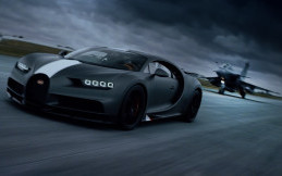 Bugatti Chiron Beradu Cepat dengan Jet Tempur
