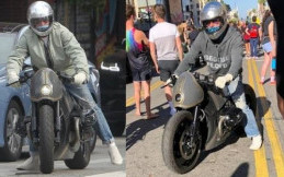 Brad Pitt Kepergok Kendarai Motor Custom, Sambangi Mantan Istri dan Demo Isu Rasis