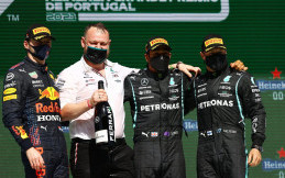 Susunan Podium F1 Lewis Hamilton, Max Verstappen, dan Valtteri Bottas Pecahkan Rekor
