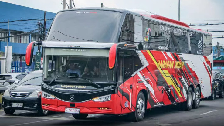 Bus Baru PO Harapan Indah Pakai Bodi Avante H9 Grand Captain dan Sasis Mercedes-Benz O 500 RSD 2445