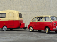 Pesona Fiat 600 Multipla 1959 Bergandengan dengan Trailer Lander Graziella 1975