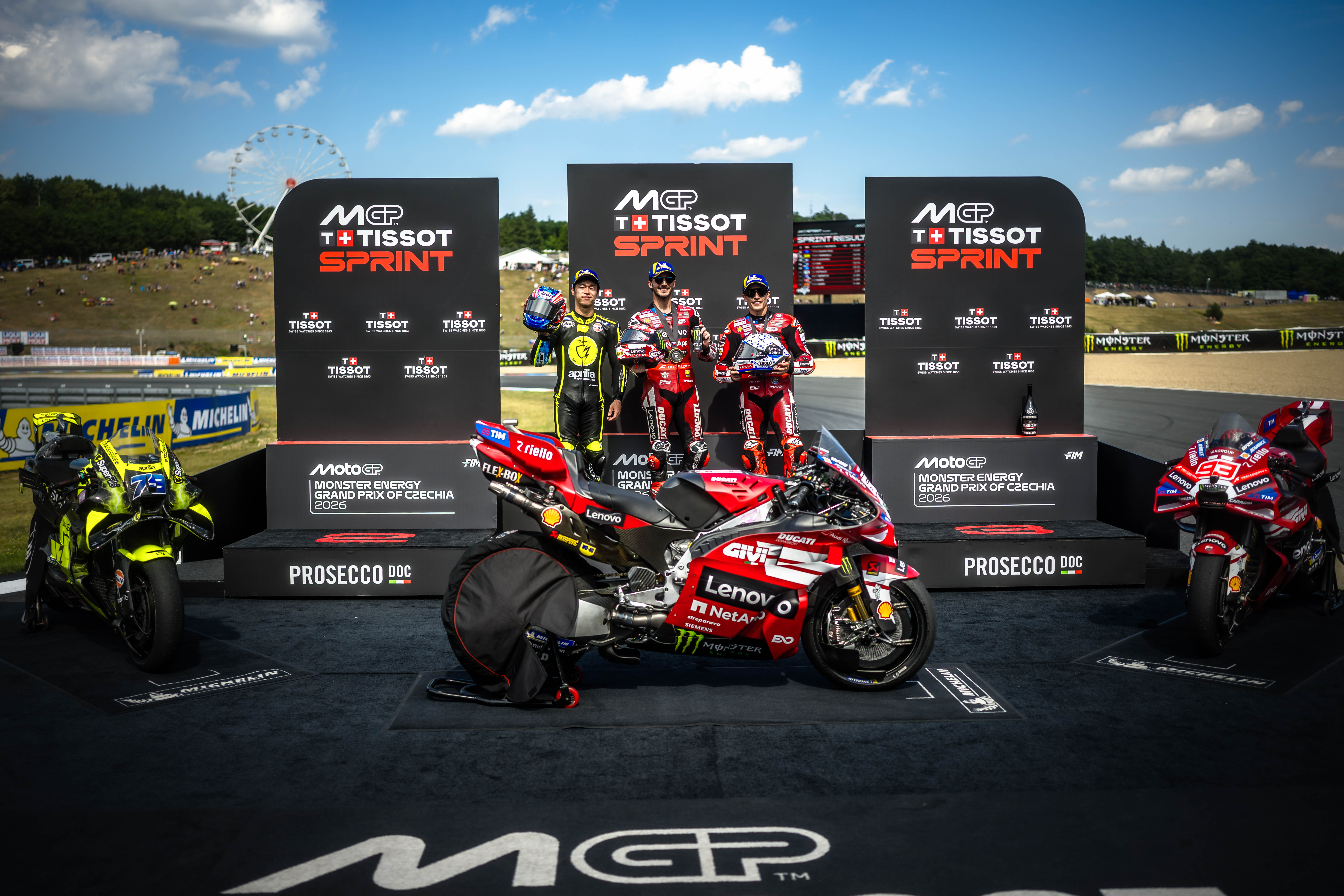 podium Sprint Race MotoGP Ceko 2026