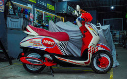 Modifikasi Yamaha Grand Filano Hybrid Gaya Rally Milik Maison Moto Bandung