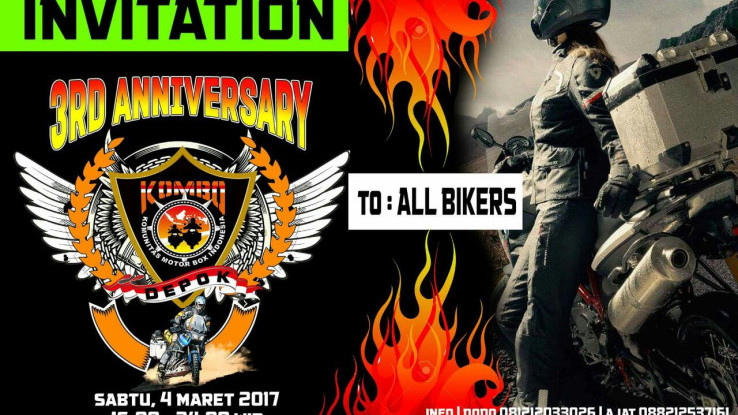 Kombo Depok Undang Para Bikers Rayakan Anniversary Ke 3 Kombo Depok