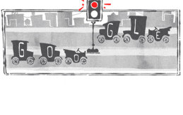 Google Doodle Rayakan 1 Abad Lampu Lalu Lintas