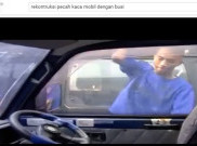 Video Aksi Pecah Kaca Mobil dengan Busi