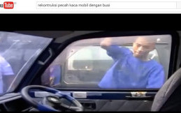 Video Aksi Pecah Kaca Mobil dengan Busi