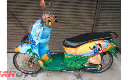 Modifikasi Airbrush Realis pada Honda Scoopy 2013