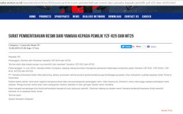 Yamaha Indonesia Umumkan Recall Yamaha R25, R25A, MT25, dan MT320