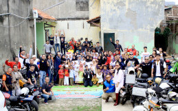 Ketika Motor Besar dan Vespa Bertemu Adakan Baksos