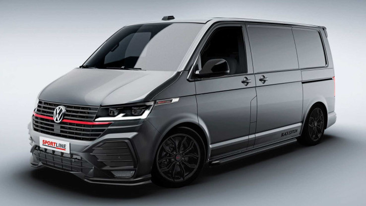 Volkswagen Transporter T6.1 Sportline Black Edition, Blind Van Bergaya Sport