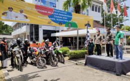 Dilepas dari Palembang, Tim Touring JKW-PWI Meluncur ke Bangka Belitung