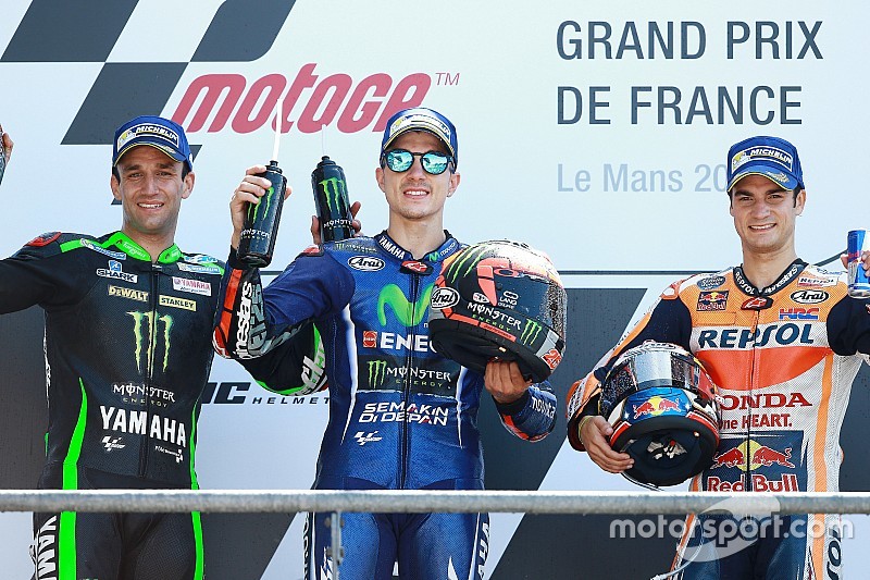 Rossi dan Marquez Jatuh, Vinales Raih Podium Pertama