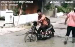 Usai Emak-emak, Giliran Pelajar Sembrono Terobos Cor Beton Basah