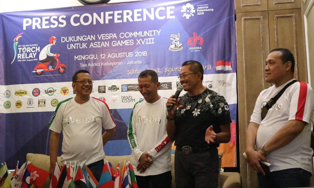Gokil, 250 Vespa Bakal Kawal Kirab Obor Asian Games 2018 