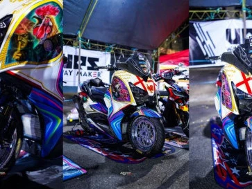 Yamaha XMax Modifikasi Sulawesi, Pakai Remot dan Kaki-kaki Mobil