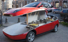 Wow! Uniknya Fiat Coupe Berubah Fungsi untuk Jual Kentang Goreng