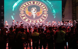 Kesenian Tradisional Rampak Kendang Warnai Anniversary Single Riders MC