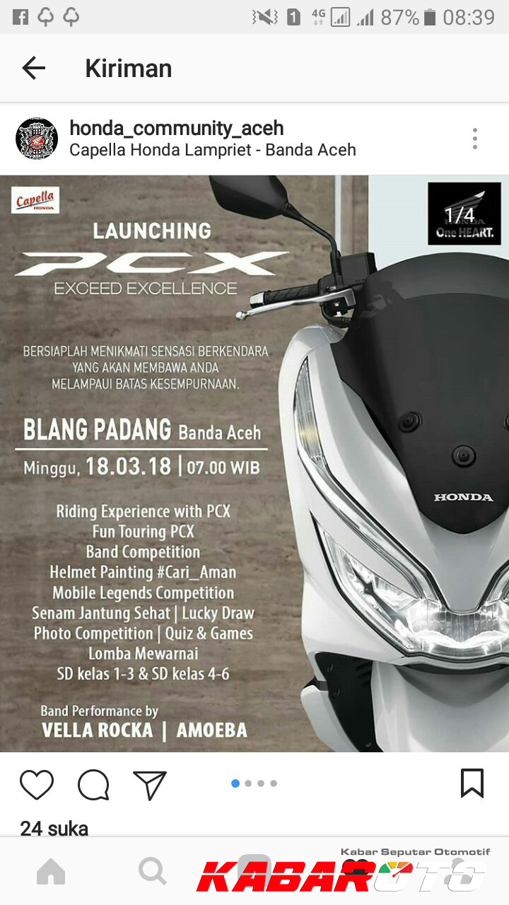 All New Honda PCX Akan Hadir di Aceh