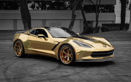 Tampil Seperti Sultan, TS Designs Buat Chevrolet Corvette C7 Berlapis Emas