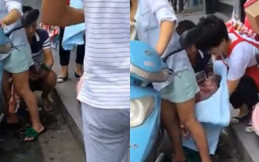 Heboh, Wanita Ini Melahirkan di Motor Listrik