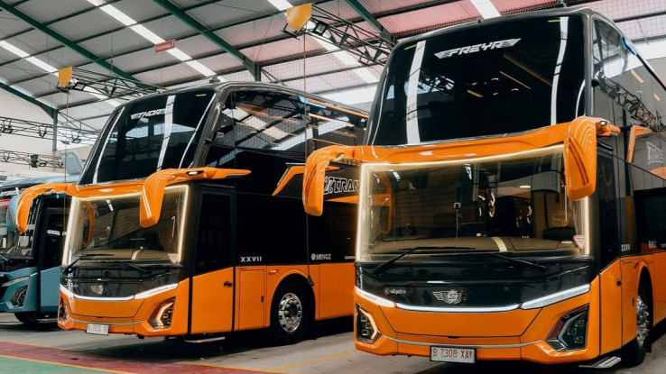 Dua Bus Double Decker Terbaru PO 27 Trans Cocok untuk Perjalanan Mudik Lebaran
