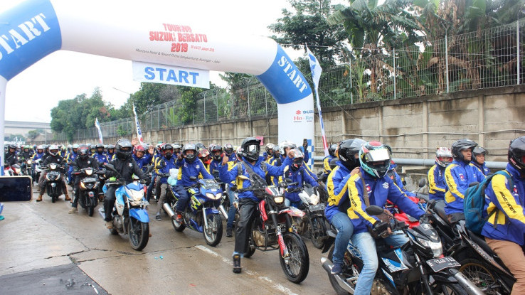 Ribuan Pengendara Ikut Touring Suzuki Bersatu Keliling Jawa Barat