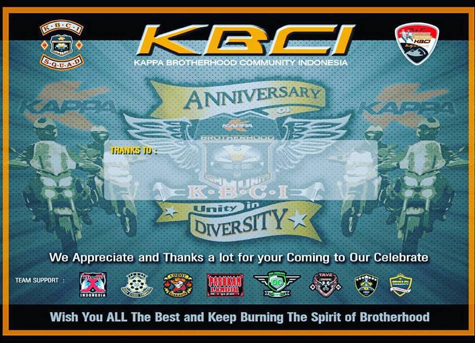 Undangan 1st Anniversary Kappa Brotherhood Community Indonesia (KBCI)